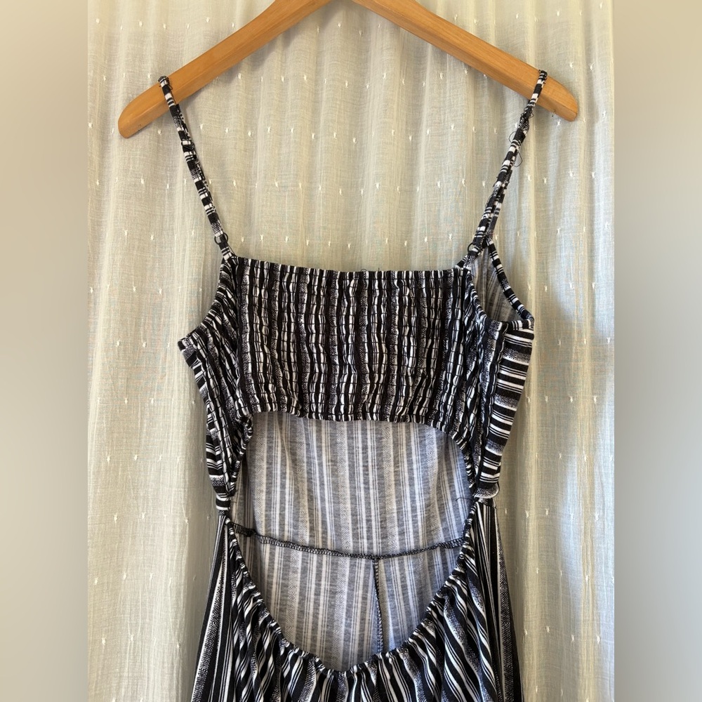 Derek Heart Black Striped Long Pants Romper - Picture 5 of 5
